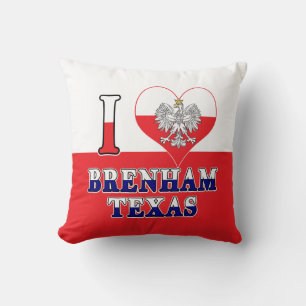 Coussin I Heart Love Brenham Texas