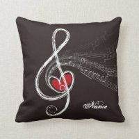 I HEART MUSIC Treble Clef Black Personnalisé