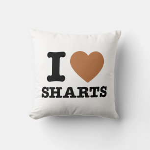 Coussin I Heart Sharts Funny Graphic