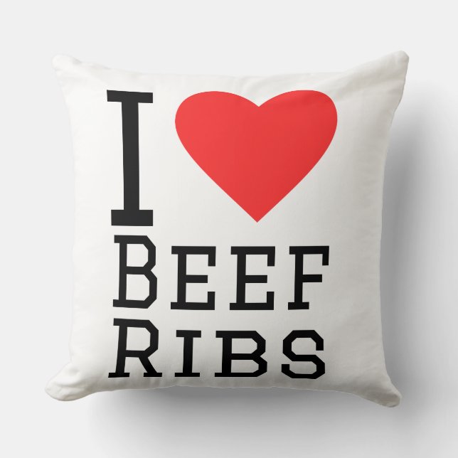 Coussin I love beef ribs  (Recto)