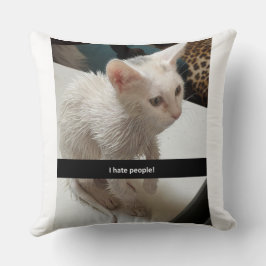 Coussin I Love Cats Pillow. I Hate People Cat Pillow.