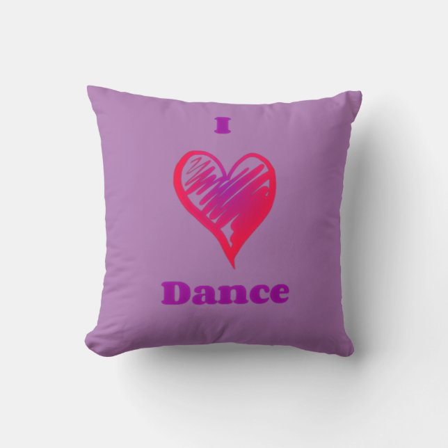 Coussin "I love dance" lance l'oreiller. (Recto)