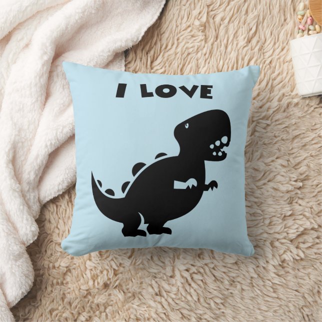 Coussin I Love Dinosaures Silhouette Art (Couverture)