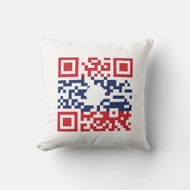 Coussin I Love Laos (Khoy Huk Lao) Drapeau QR Code | Geek  (Recto)