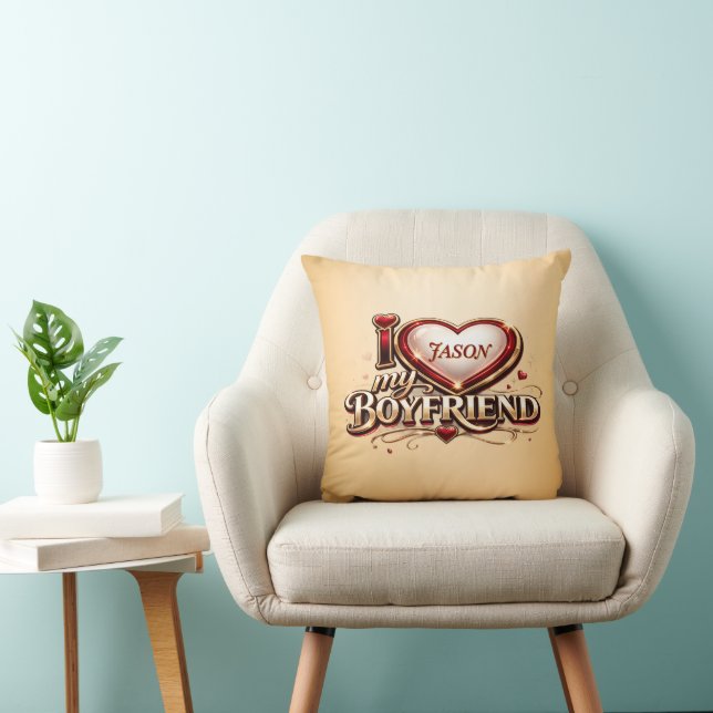 Coussin I Love My Boyfriend Custom (Chaise)