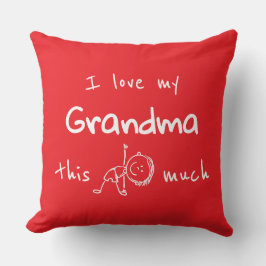 Coussin I love my grandma typography named graphic Red