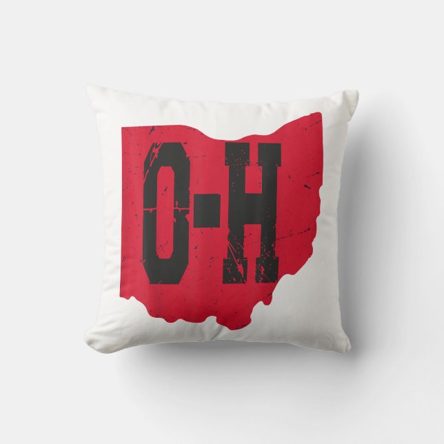 Coussin I Love My Ohio Home Script Ohio Buckeye State (Recto)