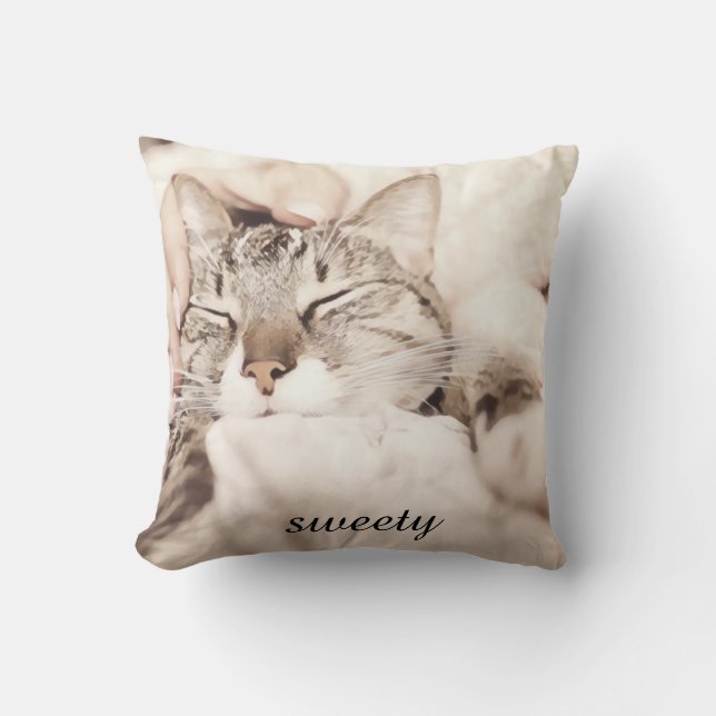 Coussin I love my sweet little cat photo (Recto)