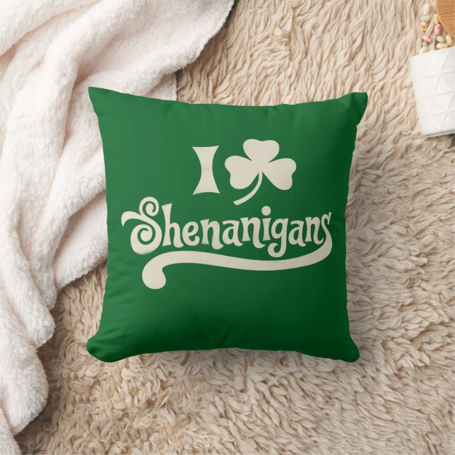 Coussin I Love Shenanigans Clover Shamrock St Patrick's (Couverture)