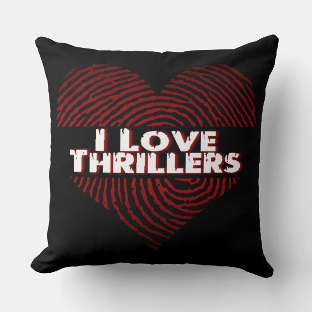 Coussin I Love Thrillers Black (Recto)