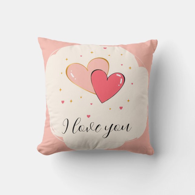 Coussin “I Love You” Heart design (Recto)