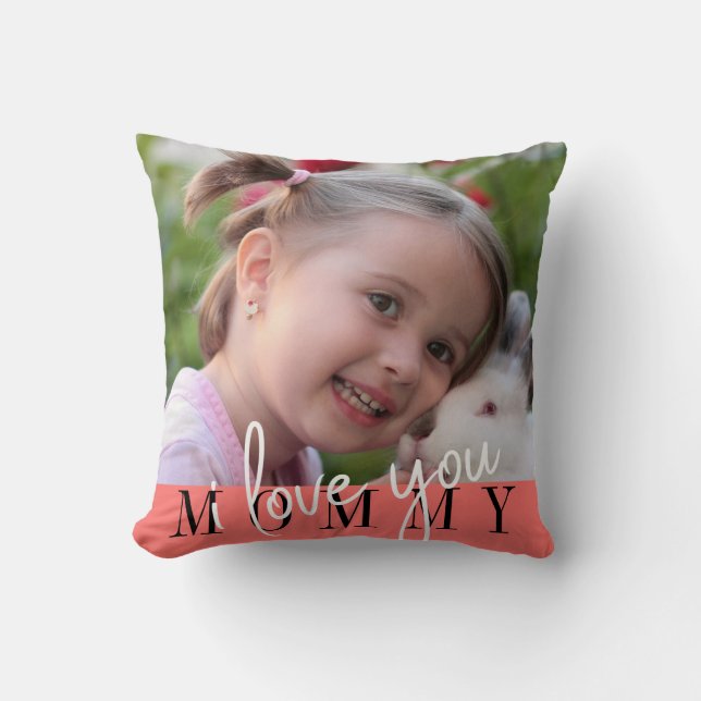 Coussin I Love You Maman Photo (Recto)