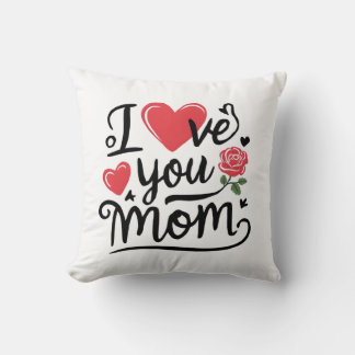 Coussin I Love You Mom Heartfelt Kids Design
