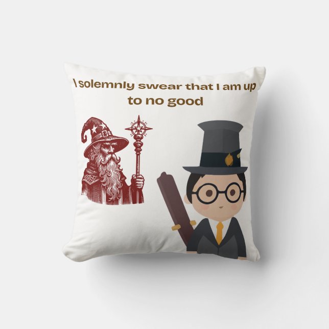 Coussin “I Solemnly Swear” Wizard Throw Pillow (Recto)