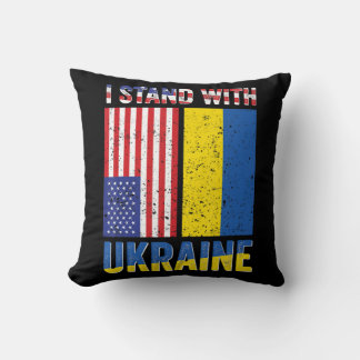 Coussin I Stand with Ukraine Support Ukrainian American US