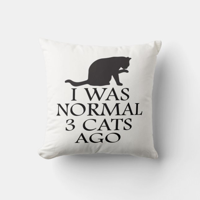 Coussin i-was-normal-3-chats-ago-drôle-chat (Recto)