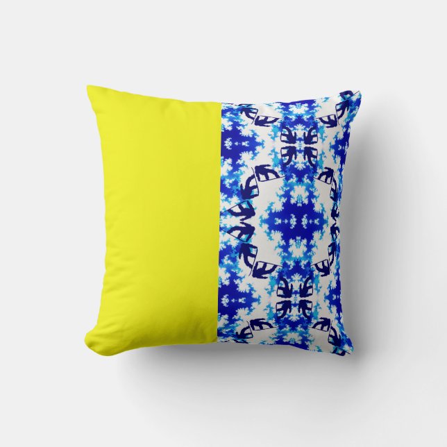 Coussin Ice Blue Snowboard Sky Yellow Snowboard Sport (Recto)