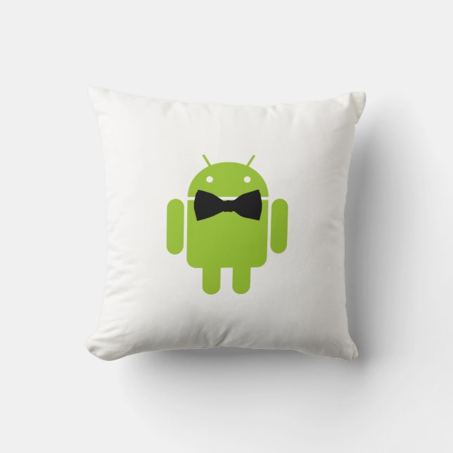 Coussin Icône androïde formelle de robot de cravate d'arc (Recto)