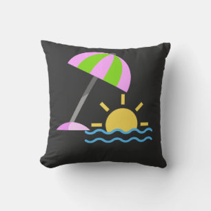 Coussin Icône de coucher de soleil au paradis tropical