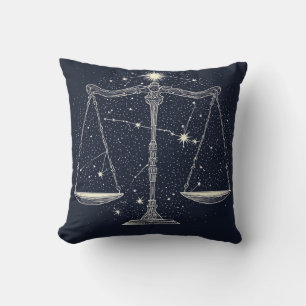 Coussin Icône du signe du zodiaque Balance avec des balanc
