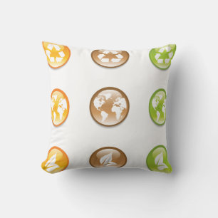 Coussin Icônes de recyclage écologique Ensemble de symbole