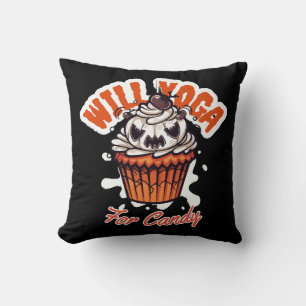 Coussin Idée de Cupcake Halloween pour le Yoga des Mamans