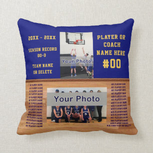 Coussin Idées Cadeaux De Basket-Ball, Vos PHOTOS, TEXTE & 