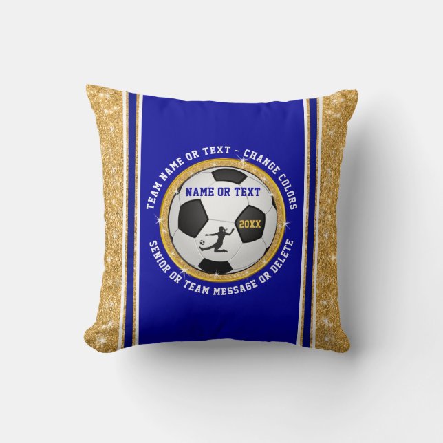 Coussin Idées Cadeaux d'équipe ou de senior pour le Soccer (Recto)