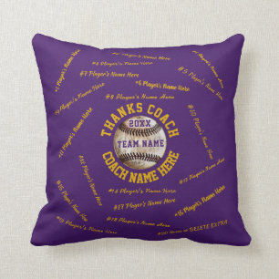 Coussin Idées de cadeau d'entraîneur de base-ball des no