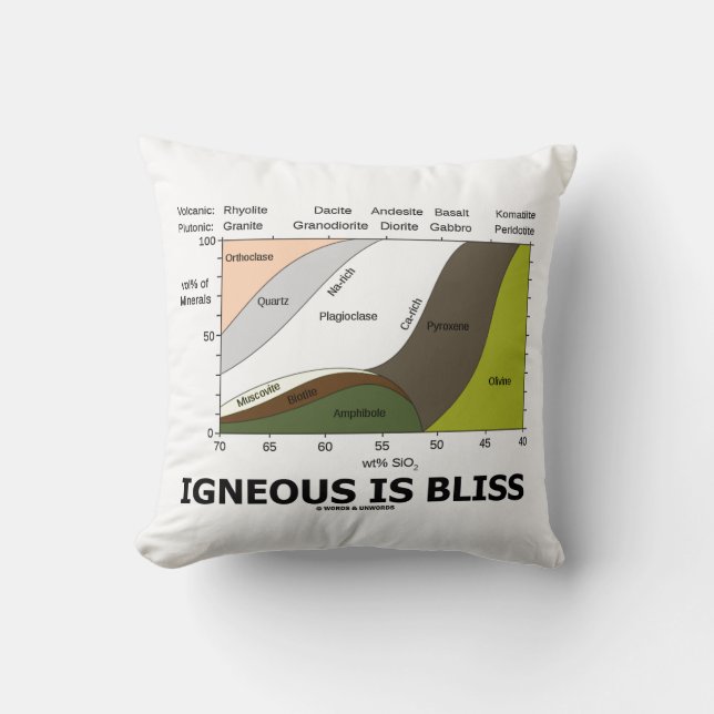 Coussin Igneous est Bliss Silica Content Geology Humour (Recto)