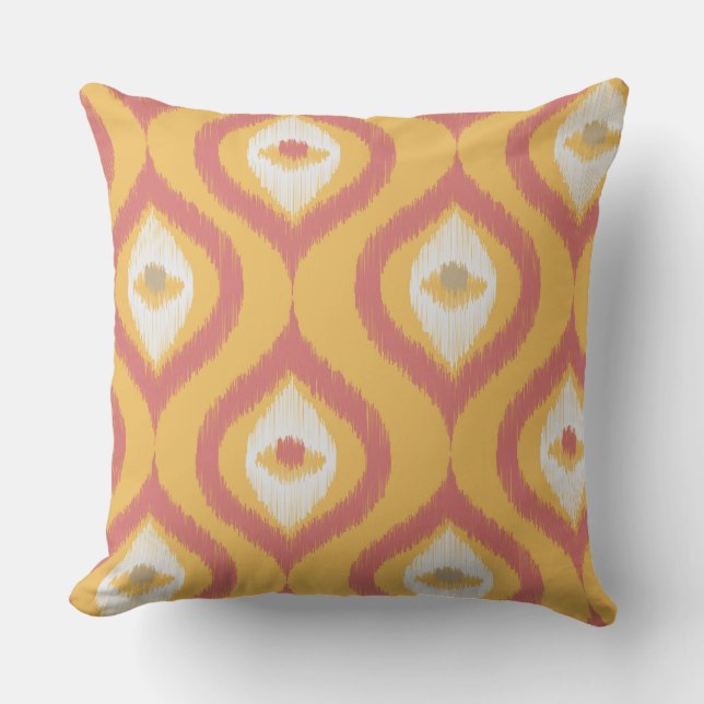 Coussin Ikat Series Ogee Orange (Recto)