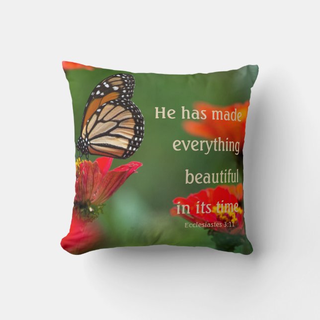 Coussin Il A Tout Rendu Magnifique En Son Temps (Recto)