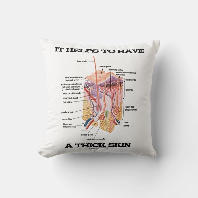 Coussin Il aide à avoir une peau épaisse (l'humour (Recto)