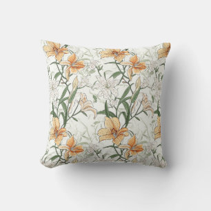 Coussin Il est écrit en Feuille, Lys de tigre orange