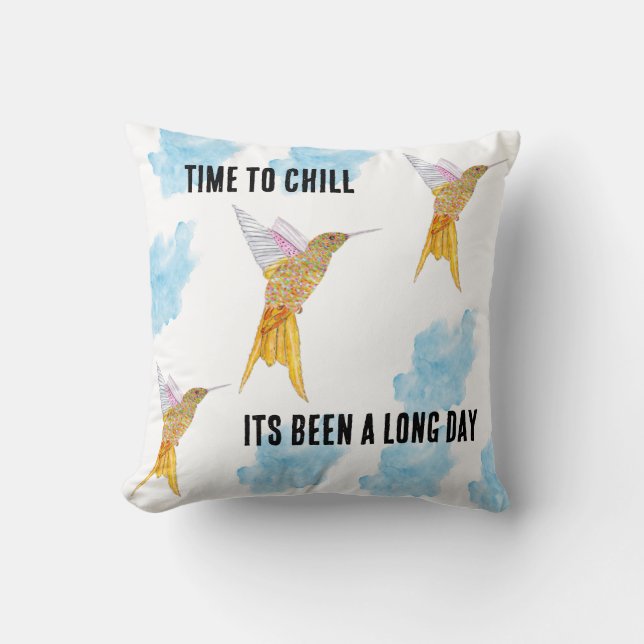 Coussin Il est temps de refroidir les colibris (Recto)