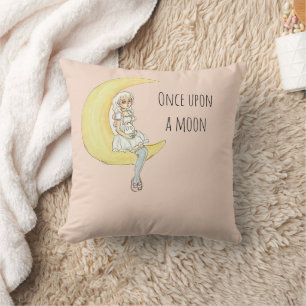 Coussin Il était une fois une fille lapin de lune