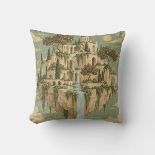 Coussin Île du palais de l'orchard flottant de sauge