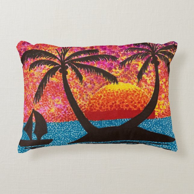 Coussin - Île tropicale Sunset (Devant)