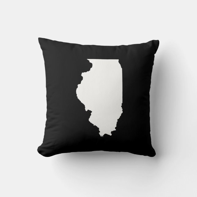 Coussin Illinois noir et blanc (Recto)