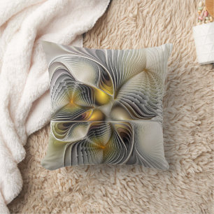 Coussin Illusion d'optique abstraite fractale 3D avec prof