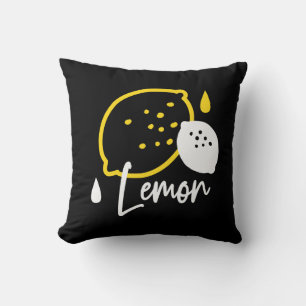 Coussin Illustration Abstraite au citron - Art des agrumes