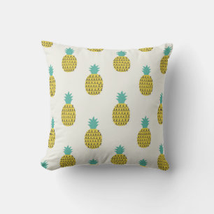 Coussin Illustration amusante Vintage ananas sans voile.