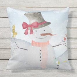 Coussin Illustration animale d'animal de neige de bonhomme