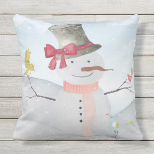 Coussin Illustration animale d'animal de neige de bonhomme