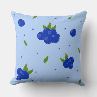 Coussin Illustration botanique mignonne de myrtille sur fo