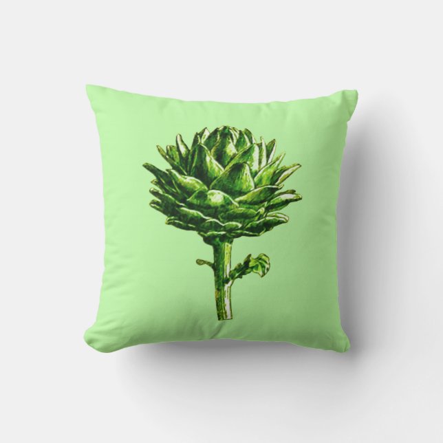 Coussin Illustration botanique vintage, Artichoke (Recto)