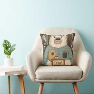 Coussin Illustration chaleureuse de la fête des Pères avec