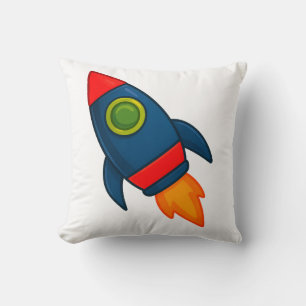 Coussin "Illustration colorée d'une fusée de dessin animé"