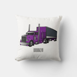 Coussin Illustration de camion semi-remorque