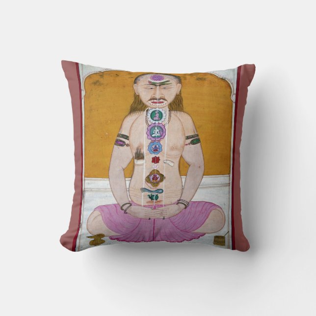 Coussin Illustration de Chakra Yoga pour la méditation (Recto)